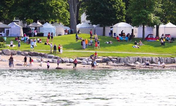 People playing on a beach