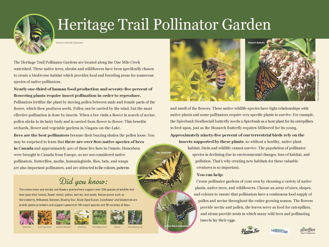 Image of the Heritage Trail Pollinator Garden Sign